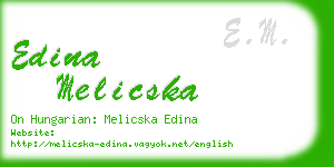 edina melicska business card